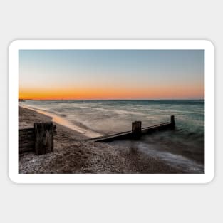 Sunset at McCrae Beach, Mornington Peninsula, Victoria, Australia. Sticker